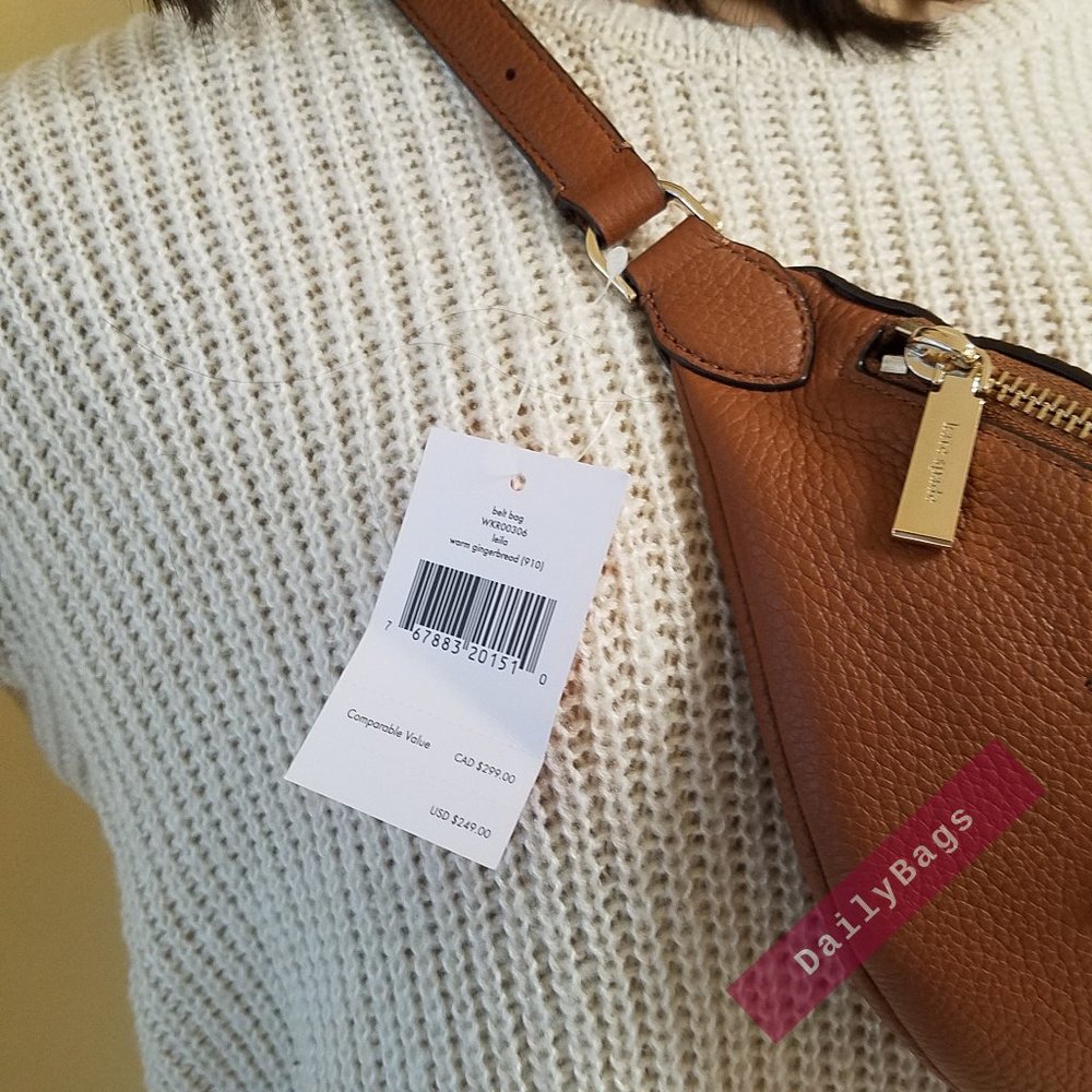 NWT KATE SPADE 100% AUTHENTIC LEILA BELT FANNY PACK BAG GINGER BROWN WKR00306 - Picture 5 of 8